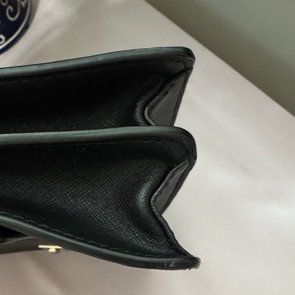 Henri Bendel Black Leather Shoulder Bag with Gold Accents School Bag - Picture 9 of 15